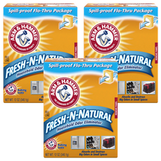 ARM&HAMMER 清潔用小蘇打粉消臭盒，適用於冰箱、冷凍庫、鞋架、健身包，防漏包裝, 340g, 3盒