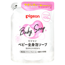 pigeon 貝親 嬰兒泡沫沐浴露補充包 花香, 400ml, 1包