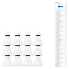 Live On 耐用飛行穩定尼龍羽毛球 8.2cm, 1個, 12入, 白色