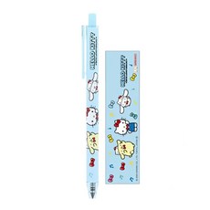 sun-star Hello Kitty 50週年紀念款 按壓式自動鉛筆 日本正版授權, KT + 布丁狗 + 大耳狗, 1支