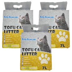元氣家族 天然豌豆凝結貓砂 7L 檸檬味 除臭, 3袋, 純粹原味