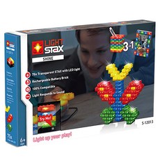 LIGHT STAX 小顆粒系列 亮亮積木 聲控版 蝴蝶3合1 75入 LED燈 積木玩具, 蝴蝶, 1盒