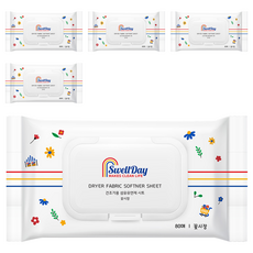 SwellDay 烘乾機用衣物柔軟香氛紙 花市 正裝, 80枚入, 5個