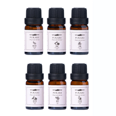 PURARE 天然植物萃取放鬆舒眠單方精油6入組, 1組, 60ml, 薰衣草/佛手柑/橙花/洋甘菊/甜橙/依蘭