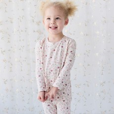 제이미케이 아동용 코튼 아틀라스 롱 슬리브 파자마 상하의 세트