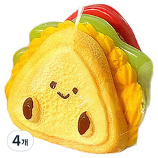 토브라인 한겹한겹 쫀득이 빵떡말랑이 스퀴시, 혼합색상, 4개