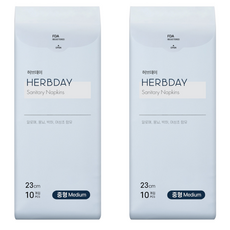 HERBDAY 潔翼型衛生棉, 10片, 2包, M(23cm)