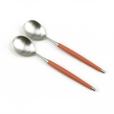 Bogen 韓國製造 Le Bien 緞面餐具 沙拉匙, 胡蘿蔔色, 2個