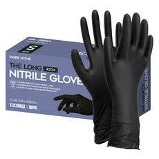 이너홈 더롱 니트릴장갑 30cm 100p, 블랙, 소(S), 1개