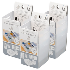 inomata 日製拼接式內衣褲/襪子/小物分隔收納盒 3入, クリア, 3組, M款 7.1 x 7.1 x 8cm