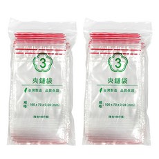 OJ 歐健膠品 PE夾鏈袋 透明紅線款, 10 x 7cm, 500個, 2袋