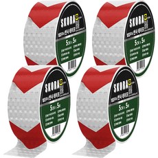 Skora 高亮度反光膠帶, 4個, 銀紅色