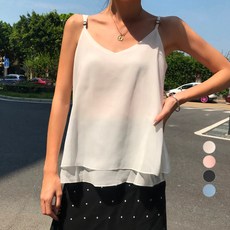 lemon soul 女款V領荷葉邊無袖背心