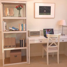 타이거랙 철제 선반 무볼트 조립식 앵글 5단 진열장, White