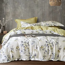 TENCEL 60支100%純天絲 加大床包兩用被四件組 床包188 x 182cm + 鋪棉兩用被套212 x 182cm + 壓框枕套75 x 47cm 2個