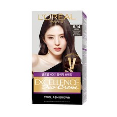 로레알파리 엑셀랑스 듀오크림 나눠쓰는 새치염색 염모제, 5.14호 쿨 애쉬 브라운, 1개