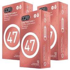 care 47 롱 러브 도트형 Thick 0.08mm 일반형 콘돔, 3개, 12개입
