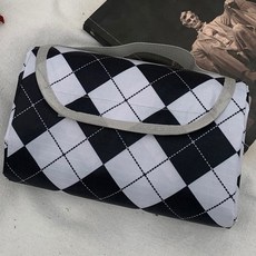 달로아 두꺼운 대형 방수 돗자리 피크닉매트, 블랙 체크