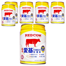 RED COW 紅牛 愛基均衡營養素237ml*6罐 優質蛋白 L-肉酸 牛磺酸,, 237ml