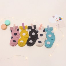 비단길 J큐티도트 양말 5켤레 세트