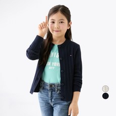 Tommy Hilfiger 迷你麻花圓領開襟衫 T42F6WCD010GT1C1G