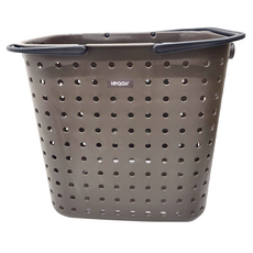 JEJ ASTAGE Leqair系列 手提單層洗衣籃 PP聚丙烯材質 日本製造, 深棕, L(42.5 x 32.8 x 38.5cm)