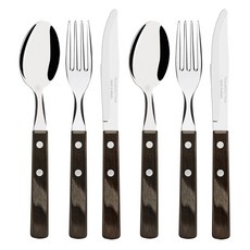 TRAMONTINA Polywood 甜點餐具組, 深棕色, 刀 2p + 叉 2p + 湯匙 2p