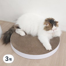 가또나인 고양이 원형 평판 스크래쳐, 화이트, 3개