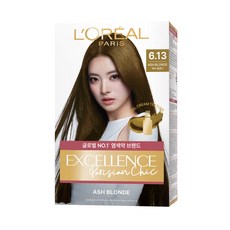 로레알파리 엑셀랑스 파리지앵 시크 라이트닝 톤업 염모제, 6.13호 애쉬 블론드, 1개