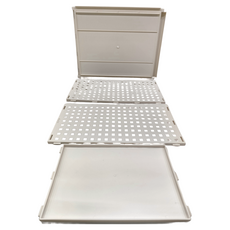 可疊加衣櫥收納盒 折疊收納盒 抽屜收納籃 810g, 白色, 1個