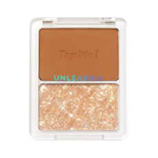 Unleashia 顏礫星涯 Tap me 璀璨亮片雙色眼影盤 雙用質地 持久閃光, N°2 GROOVY, 1個