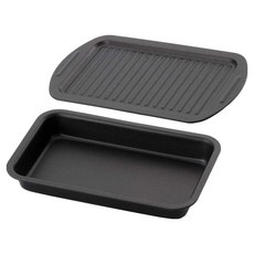 下村企販 不沾鍋深淺烤盤組 適用於烤箱/烤架, 1組, 25.5cm