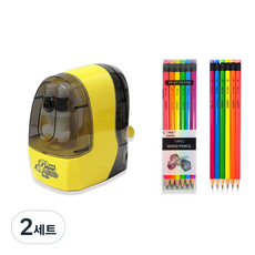 TITI Prime Shapa 削鉛筆機 KI-1200 + Tukovi Coma 三角橡皮擦鉛筆 TC-208 6款 x 2入, 黃色(削鉛筆機), 2套