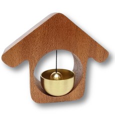 곰지홈 집모양 도어벨 현관문 미니종, 브라운