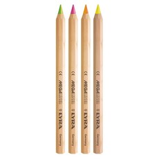 LYRA 六角原木霓虹彩色鉛筆, 4色, 1包