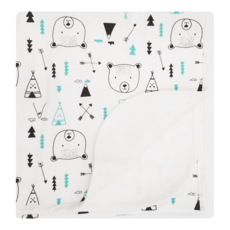 竹纖維三層嬰兒防水隔尿墊, 棉+竹纖維材質, 60x90、90x120公分, 帳篷小熊, 1個