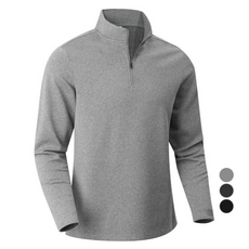 M.N.C 男性陽離子半拉鍊刷毛長袖T恤 MDIT144PH