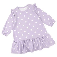 메이키즈 여아용 베이직도트퍼플 피치기모파자마 원피스