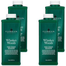 Clubman 威士忌森林爽身粉,255g,4瓶, 乾爽舒適，散發成熟男人魅力