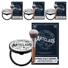 투쿨포스쿨 바이로댕 피니쉬 세팅 팩트 4g + 포터블 컨투어 브러쉬 세트, 혼합색상, 4개