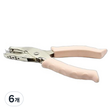 MaDaKkuMi 彩色手持單孔打孔機 3mm, 6個, 粉彩粉紅