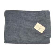 kontex VINTAGE鬆餅紋棉麻混紡大浴巾, 深海藍, 1條