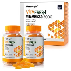 nz Origin Vita Fresh維他命C&D 3000橘子軟糖, 70顆, 2罐