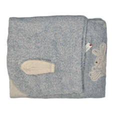 kontex 今治 厚感兔耳連帽浴巾 100%純棉, 藍色, 1條