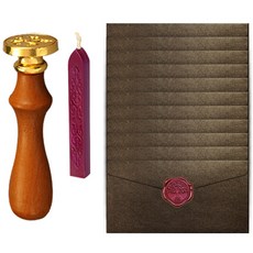 DADA 封蠟 + 印章 + 零用錢信封 10入組, 1套, 深棕色