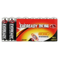 EVEREADY 永備 碳鋅黑金鋼電池 3號AA 1.5V, 16個裝, 1組