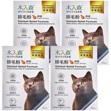 MORESON 木入森 貓咪排毛粉 高雙纖, 排毛, 鮮蝦風味, 4盒, 30包