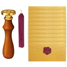 DADA 封蠟 + 印章 + 零用錢信封 10入組, 1套, 淺金色