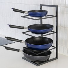 Saenghwalgongsik 可調節高度平底鍋收納架, 4層, 黑色