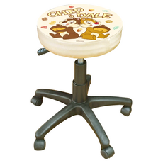 收納王妃 迪士尼可調式滾輪圓椅, 松果奇奇蒂蒂 米白色, 1個